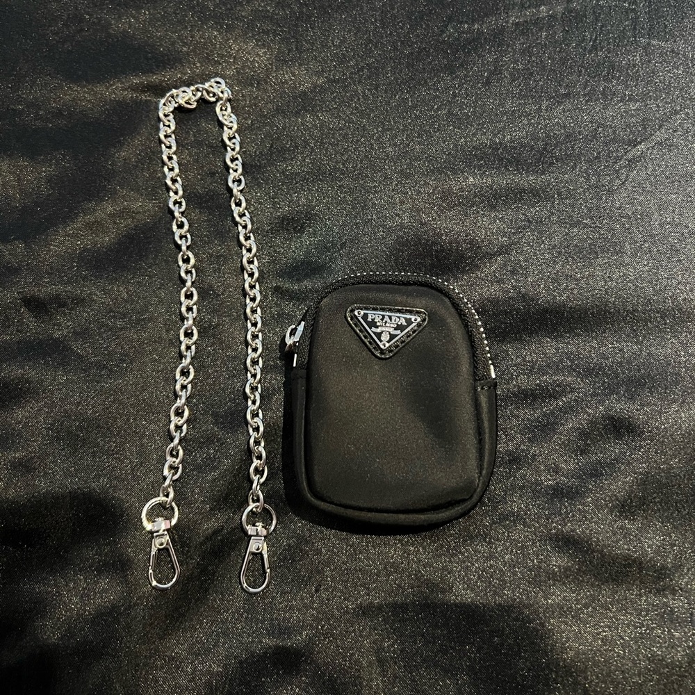 Authentic Prada pouch with chain